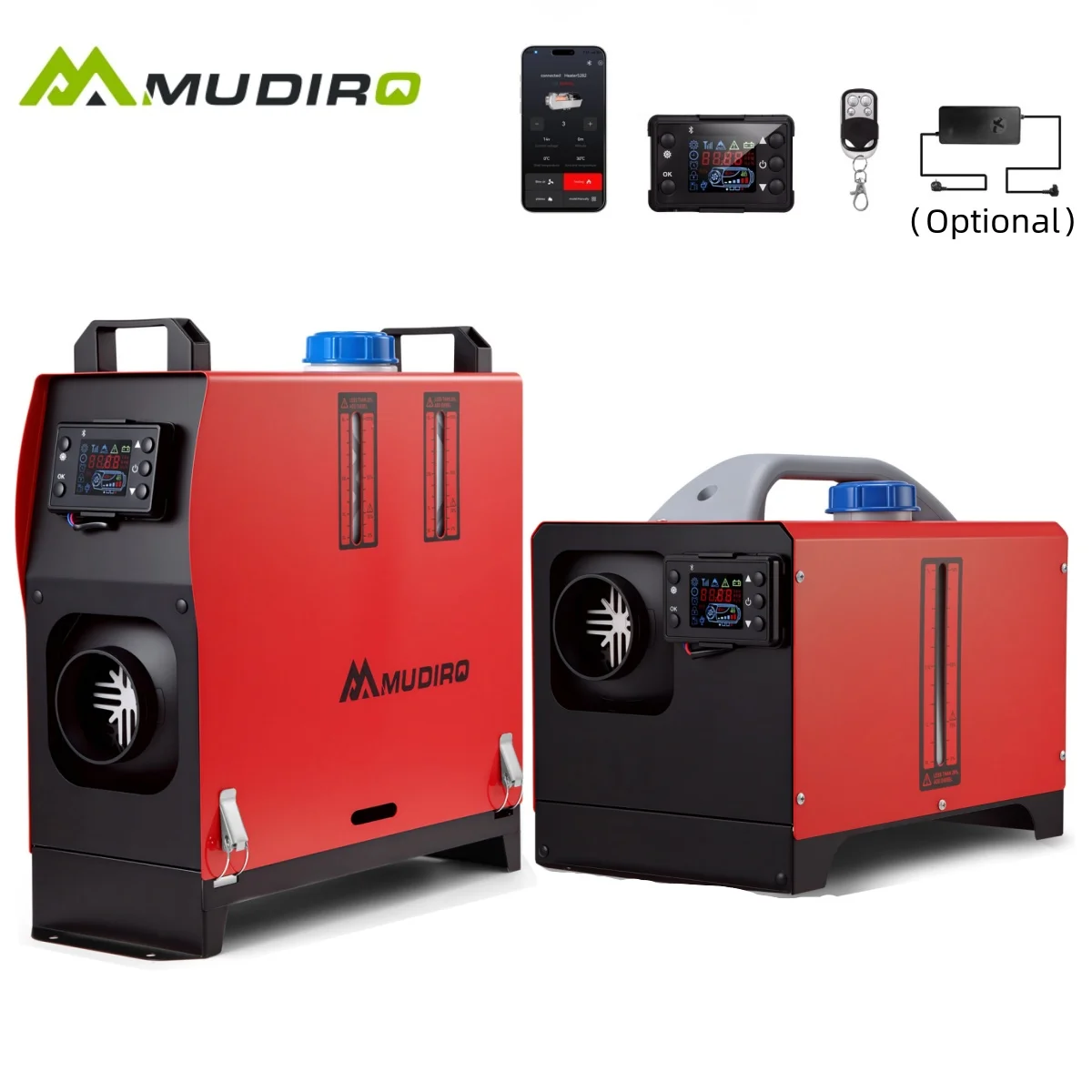 Nagrzewnica Diesla Mudiro 8KW 12V/24V/240V, Bluetooth, LCD, Automatyczny Start-Stop, Przewód 1.5m, Tryb Wysokiej Nadmorskiej Wysokości do Kampera, Namiotu Kempingowego