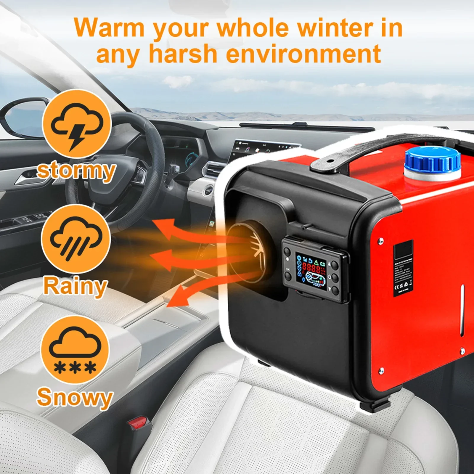 8KW Fast Parking Heater 12V/24V Diesel Air Heater with LCD Display Remote Control for Car RV Truck Boats Trailer Motorhome Tool