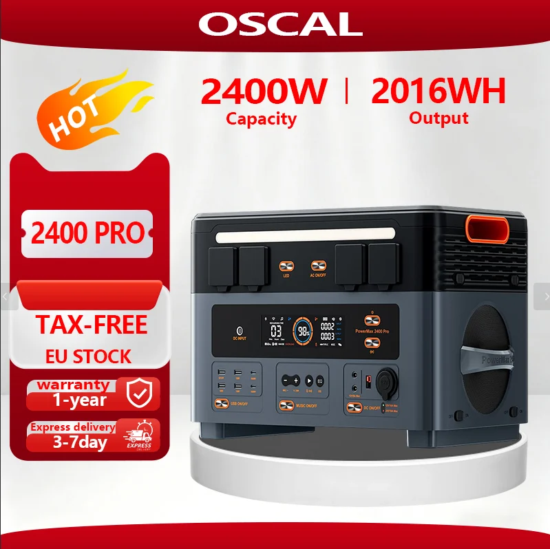 Oscal Przenośna Stacja Zasilania 2400*2W3892WH Kombinacja Ogniwa Słonecznego, Do Użytku Na Zewnątrz, Kemping, Domowe Zasilanie Awaryjne, Mobilny Powerbank